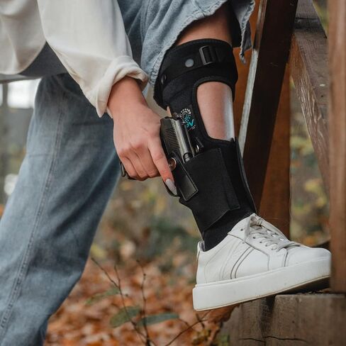حافظة كاحل ممتازة لإخفاء عميق، 9 ملم 380 | نسخة مطورة | مريح ومتين | يناسب Glock 43 26 19، Ruger LCP، SIG P365، Springfield، Shield 9mm، Bodyguard 380 ومعظم المسدسات الأخرى in Kuwait
