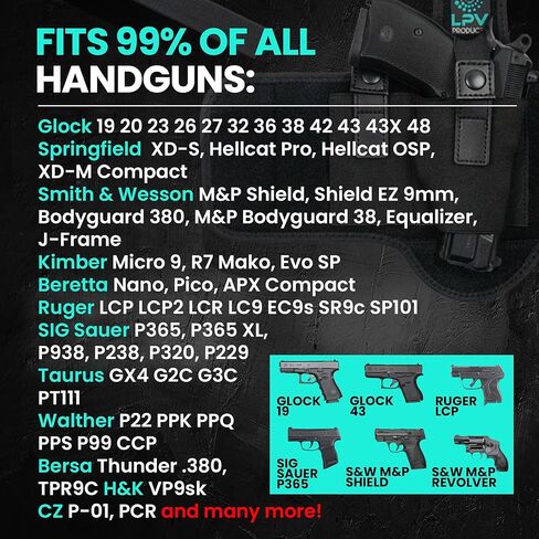 حافظة كاحل ممتازة لإخفاء عميق، 9 ملم 380 | نسخة مطورة | مريح ومتين | يناسب Glock 43 26 19، Ruger LCP، SIG P365، Springfield، Shield 9mm، Bodyguard 380 ومعظم المسدسات الأخرى in Kuwait