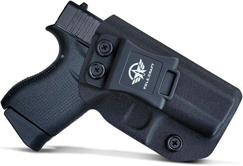 POLE.CRAFT IWB Kydex Holster Custom Fits: Glock 43 / Glock 43X - Inside Waistband Carry Holster - Adj. Cant Retention - Cover Mag-Button - No Wear - No Jitter in Saudi Arabia