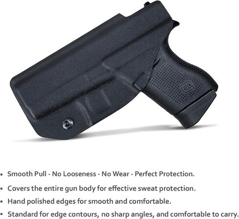 POLE.CRAFT IWB Kydex Holster Custom Fits: Glock 43 / Glock 43X - Inside Waistband Carry Holster - Adj. Cant Retention - Cover Mag-Button - No Wear - No Jitter in Saudi Arabia
