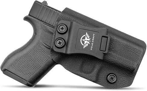 POLE.CRAFT IWB Kydex Holster Custom Fits: Glock 43 / Glock 43X - Inside Waistband Carry Holster - Adj. Cant Retention - Cover Mag-Button - No Wear - No Jitter in Saudi Arabia