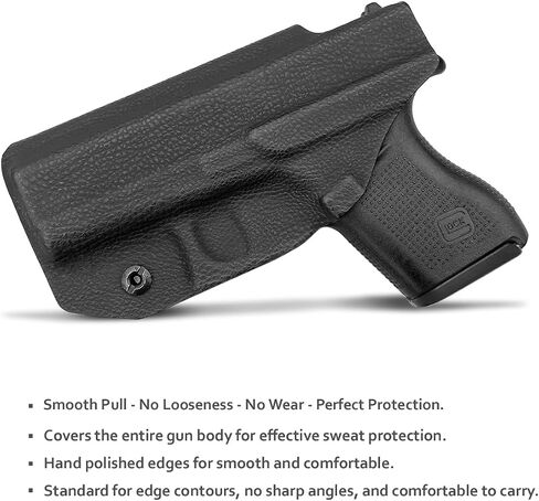 POLE.CRAFT IWB Kydex Holster Custom Fits: Glock 43 / Glock 43X - Inside Waistband Carry Holster - Adj. Cant Retention - Cover Mag-Button - No Wear - No Jitter in Saudi Arabia