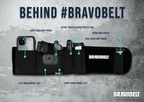 BRAVOBELT Belly Band Holster - by BRAVOBELT Athletic Performance Holster for Running, Jogging, Hiking - G17-43 S&W M&P 40 Shield | for Men & Women in Saudi Arabia