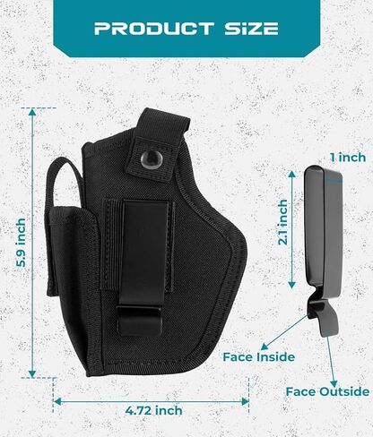 حافظة مسدس LandFoxtac للرجال/النساء 9 مم 380 45ACP، IWB/OWB 9 مم حافظات للمسدس مع حقيبة ماج، حافظات مسدس اليد اليمنى/اليسرى تناسب Glock 17 19 19X 34 43X، M&P Shield2.0، Sig Sauer والمزيد in Kuwait