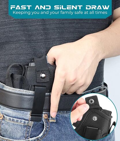 حافظة مسدس LandFoxtac للرجال/النساء 9 مم 380 45ACP، IWB/OWB 9 مم حافظات للمسدس مع حقيبة ماج، حافظات مسدس اليد اليمنى/اليسرى تناسب Glock 17 19 19X 34 43X، M&P Shield2.0، Sig Sauer والمزيد in Kuwait