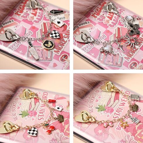 Dust Plug Charm Chains for Kindle - 4Pcs Silver Star Moon Bat Dustplug & Phone Chain Bracelets Accessories Compatible for Kindle/E-Reader/Phones, Gift for Book Lovers Women Men in Saudi Arabia