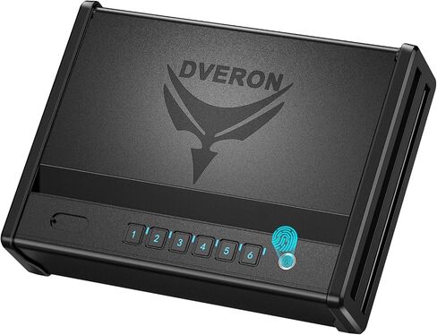 Dveron handgun safe for 2 Pistols with Interior light, Safe box for Cloakroom Bedroom Nightstand and Car, Black in Saudi Arabia