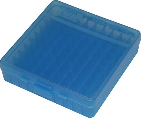 MTM 100 Round Flip-Top Ammo Box 40/45/10MM Cal (Clear Blue) in Saudi Arabia