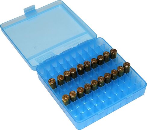 MTM 100 Round Flip-Top Ammo Box 40/45/10MM Cal (Clear Blue) in Saudi Arabia