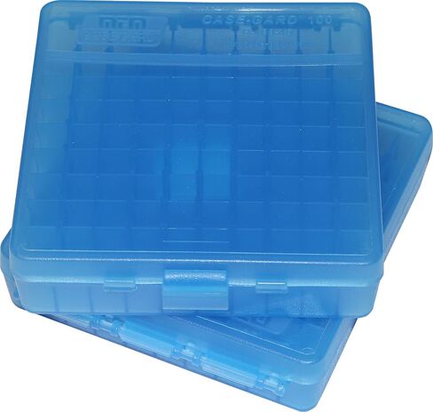 MTM 100 Round Flip-Top Ammo Box 40/45/10MM Cal (Clear Blue) in Saudi Arabia