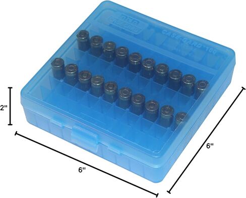 MTM 100 Round Flip-Top Ammo Box 40/45/10MM Cal (Clear Blue) in Saudi Arabia