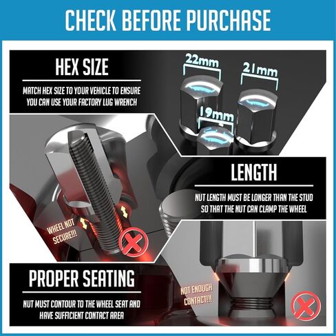 Wheel Accessories Parts 20 Pcs 1/2"-20 Thread Spike Spline 4.40" Long Lug Nuts Chrome 7/8" & 13/16" Hex Fits Chevy C10 K5 Blazer ｜ GMC C1500 ｜ Dodge Ram 1500 Ramcharger ｜ Ford F150 ｜ Jeep Wrangler in Kuwait