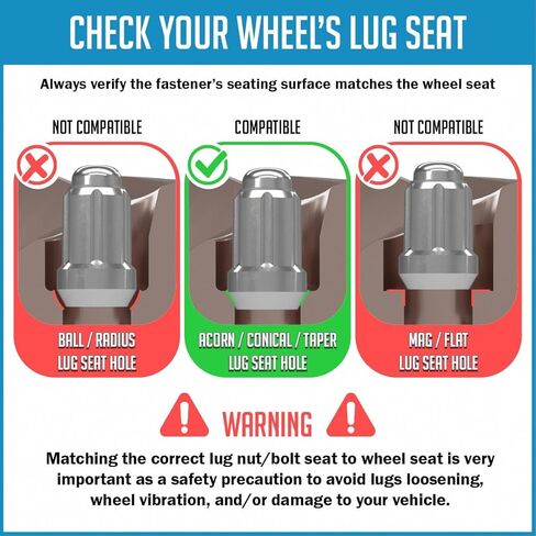 Wheel Accessories Parts 20 Pcs 1/2"-20 Thread Spike Spline 4.40" Long Lug Nuts Chrome 7/8" & 13/16" Hex Fits Chevy C10 K5 Blazer ｜ GMC C1500 ｜ Dodge Ram 1500 Ramcharger ｜ Ford F150 ｜ Jeep Wrangler in Kuwait