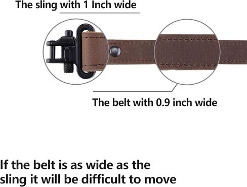 Raiseek Rifle Gun Sling Buffalo Hide Leather مع دوارات Mil-Spec، حزام مسدس متين، أجهزة معدنية واسعة 1 بوصة in Kuwait