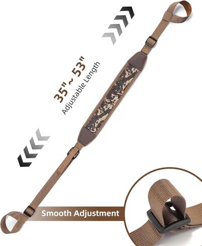 EZshoot Shotgun Sling Adjustable Length with Neoprene Padded | Length of 35" to 53", Thumb Loop Design, Non-swivel for Versatile Uses, Soft and Wide Shoulder Pad, Comfortable for Outdoors in Saudi Arabia