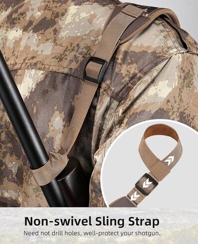 EZshoot Shotgun Sling Adjustable Length with Neoprene Padded | Length of 35" to 53", Thumb Loop Design, Non-swivel for Versatile Uses, Soft and Wide Shoulder Pad, Comfortable for Outdoors in Saudi Arabia