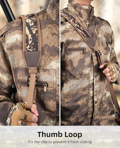 EZshoot Shotgun Sling Adjustable Length with Neoprene Padded | Length of 35" to 53", Thumb Loop Design, Non-swivel for Versatile Uses, Soft and Wide Shoulder Pad, Comfortable for Outdoors in Saudi Arabia