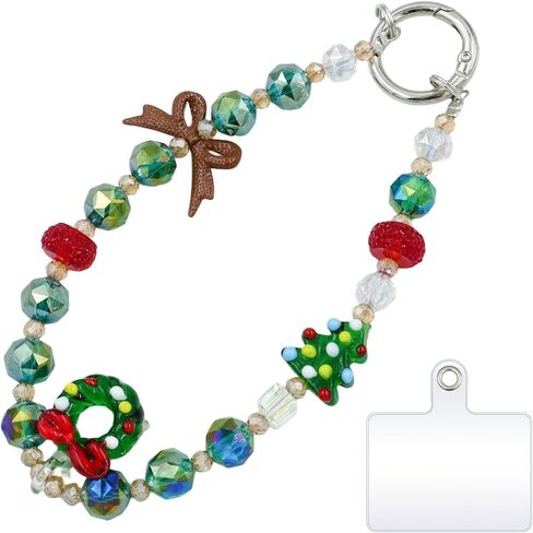 Sparkling beaded Charms Strap, Crystal Bracelet Wrist Lanyard, Cute Phone Key Chain, suitable for camera, wallet and mobile phone case, Christmas gifts in Saudi Arabia
