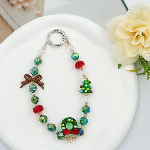 Sparkling beaded Charms Strap, Crystal Bracelet Wrist Lanyard, Cute Phone Key Chain, suitable for camera, wallet and mobile phone case, Christmas gifts in Saudi Arabia