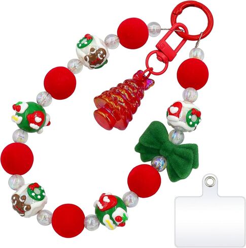 Sparkling beaded Charms Strap, Crystal Bracelet Wrist Lanyard, Cute Phone Key Chain, suitable for camera, wallet and mobile phone case, Christmas gifts in Saudi Arabia