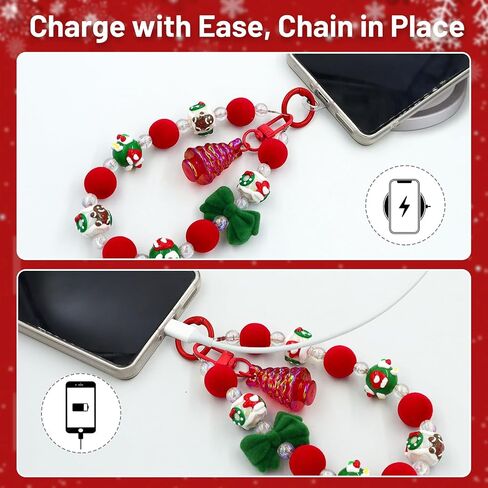 Sparkling beaded Charms Strap, Crystal Bracelet Wrist Lanyard, Cute Phone Key Chain, suitable for camera, wallet and mobile phone case, Christmas gifts in Saudi Arabia
