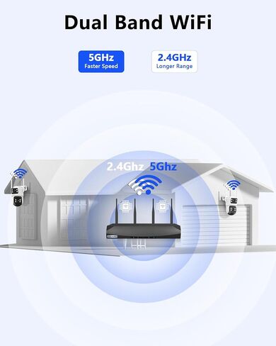 【عرض 360 درجة وصوت ثنائي الاتجاه】 كاميرات مراقبة PTZ بدقة 4 ميجابكسل لاسلكية في الهواء الطلق، نظام مراقبة منزلي واي فاي، أنظمة أمان لاسلكية خارجية in Saudi Arabia