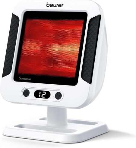 Beurer IL60 Infrared Heat Lamp for Red Light Therapy for Face, Body, Sinus & Skin, Pain Relief & Muscle Recovery, Adjustable Treatment Time, Protective Eyewear Included in Saudi Arabia