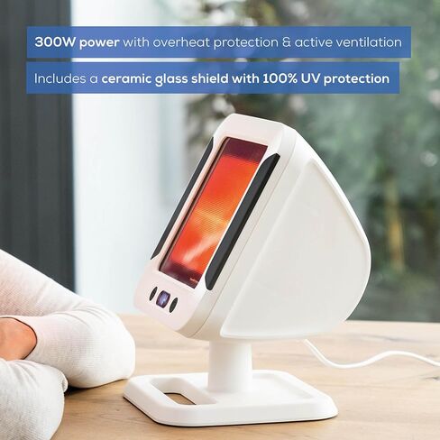 Beurer IL60 Infrared Heat Lamp for Red Light Therapy for Face, Body, Sinus & Skin, Pain Relief & Muscle Recovery, Adjustable Treatment Time, Protective Eyewear Included in Saudi Arabia