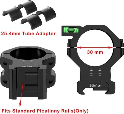 حلقات نطاق Picatinny دقيقة من WestHunter Optics مع تعديل 120 MOA، أنبوب 1 بوصة 30 مم 34 مم قابل للتعديل مع مستوى الفقاعات in Kuwait