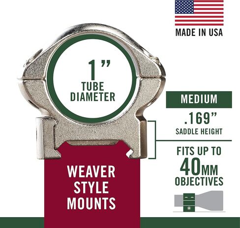 حلقات Weaver Grand Slam_for 1 بوصة Optic_TopMount_Hunter Riflescope Rings in Kuwait