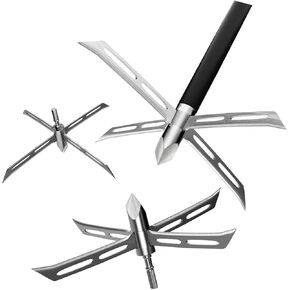 Archery Broadheads, 3PCS 4 Fixed Blade Turkey Hunting Broadheads 200Gr Arrowhead Stainless Steel Bow and Arrow Hunting Tips in Saudi Arabia