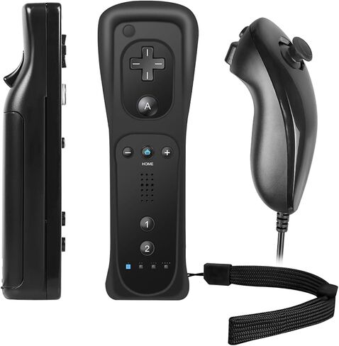 وحدة تحكم PowerLead لجهاز Wii، وجهاز تحكم Motion Plus مدمج وجهاز تحكم Nunchuck لجهاز Nintendo Wii وWii U + حافظة من السيليكون باللون الأسود in Saudi Arabia