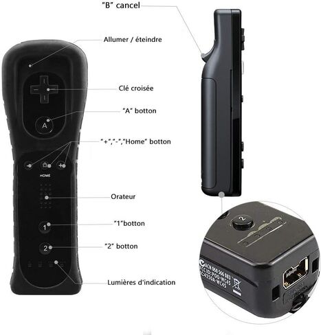 وحدة تحكم PowerLead لجهاز Wii، وجهاز تحكم Motion Plus مدمج وجهاز تحكم Nunchuck لجهاز Nintendo Wii وWii U + حافظة من السيليكون باللون الأسود in Saudi Arabia