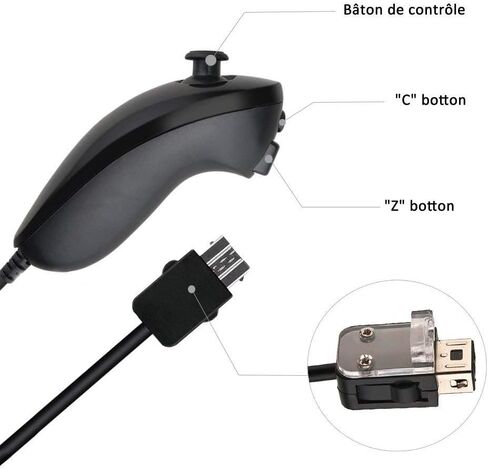 وحدة تحكم PowerLead لجهاز Wii، وجهاز تحكم Motion Plus مدمج وجهاز تحكم Nunchuck لجهاز Nintendo Wii وWii U + حافظة من السيليكون باللون الأسود in Saudi Arabia