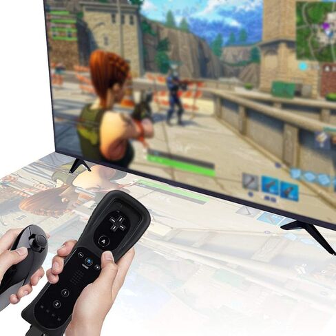 وحدة تحكم PowerLead لجهاز Wii، وجهاز تحكم Motion Plus مدمج وجهاز تحكم Nunchuck لجهاز Nintendo Wii وWii U + حافظة من السيليكون باللون الأسود in Saudi Arabia