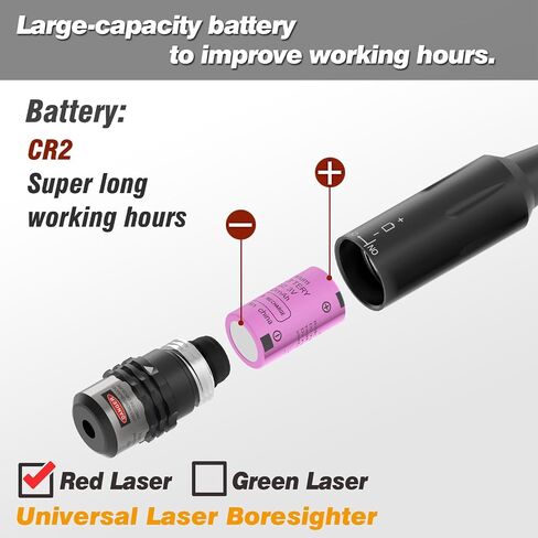 Professional Laser Bore Sight Kit for Multiple Caliber with Switch Function Suitable for All .17 to 12GA Rifles Pistols(Red or Green Laser) in Saudi Arabia