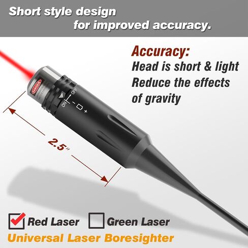 Professional Laser Bore Sight Kit for Multiple Caliber with Switch Function Suitable for All .17 to 12GA Rifles Pistols(Red or Green Laser) in Saudi Arabia