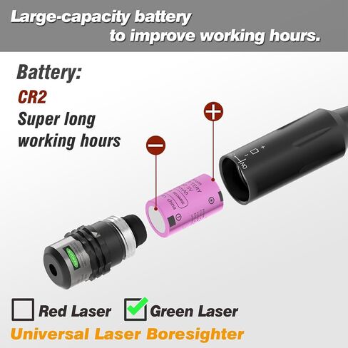Professional Laser Bore Sight Kit for Multiple Caliber with Switch Function Suitable for All .17 to 12GA Rifles Pistols(Red or Green Laser) in Saudi Arabia