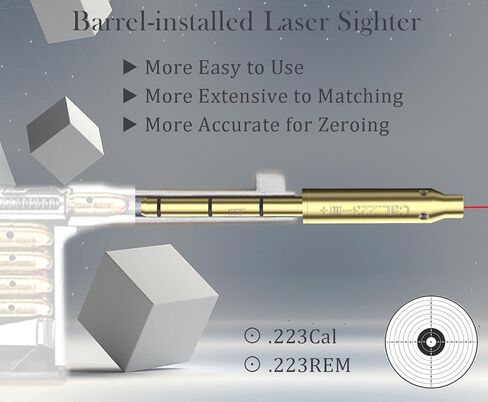 Red Dot Laser Boresighter لـ .17HMR/.223 Cal، نهاية تجويف الليزر للأسطوانة، رؤية برميل الليزر أكثر سهولة في الملاءمة ودقة للمسدسات والمسدسات والبندقية وبنادق الهواء للصيد in Kuwait