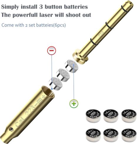 Red Dot Laser Boresighter لـ .17HMR/.223 Cal، نهاية تجويف الليزر للأسطوانة، رؤية برميل الليزر أكثر سهولة في الملاءمة ودقة للمسدسات والمسدسات والبندقية وبنادق الهواء للصيد in Kuwait