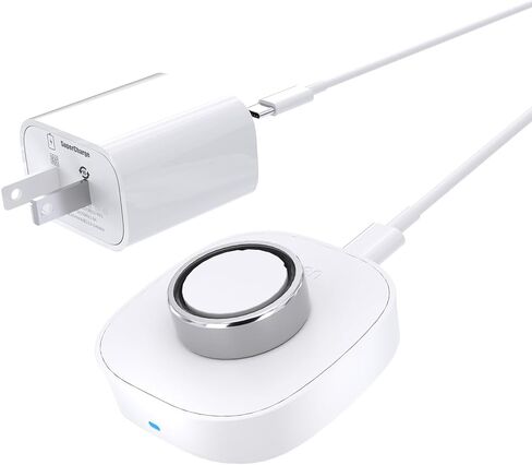 شاحن Oura Ring Gen4 (الحجم 9) - قاعدة شحن سريعة مع شاحن حائط USB-C وكابل 3FT، قاعدة بديلة للشحن السريع متوافقة مع Oura Ring Gen 4 - أبيض in Kuwait