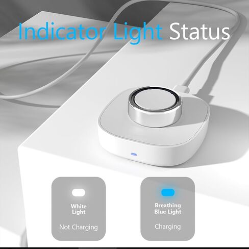 شاحن Oura Ring Gen4 (الحجم 9) - قاعدة شحن سريعة مع شاحن حائط USB-C وكابل 3FT، قاعدة بديلة للشحن السريع متوافقة مع Oura Ring Gen 4 - أبيض in Kuwait