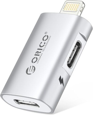 ORICO Lightning to USB Adapter with Charging Port, USB C Female to Lightning Male for iPhone 14 13 11 12 Pro Max, Compatible with Charging Support OTG Data Transmission Connect External SSD - LC10 in Saudi Arabia