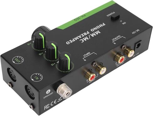 Keenso Phono Preamp، مضخم صوت مسبق قابل للتعديل من سبائك الألومنيوم، MM MC للأقراص الدوارة، جودة صوت محسنة مع التحكم في التردد لعشاق الصوت (قابس أمريكي) in Saudi Arabia