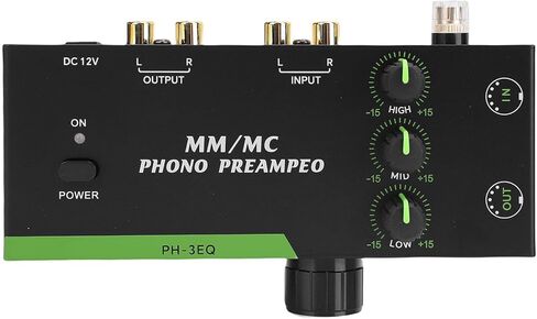 Keenso Phono Preamp، مضخم صوت مسبق قابل للتعديل من سبائك الألومنيوم، MM MC للأقراص الدوارة، جودة صوت محسنة مع التحكم في التردد لعشاق الصوت (قابس أمريكي) in Saudi Arabia