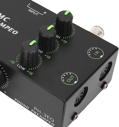 Keenso Phono Preamp، مضخم صوت مسبق قابل للتعديل من سبائك الألومنيوم، MM MC للأقراص الدوارة، جودة صوت محسنة مع التحكم في التردد لعشاق الصوت (قابس أمريكي) in Saudi Arabia