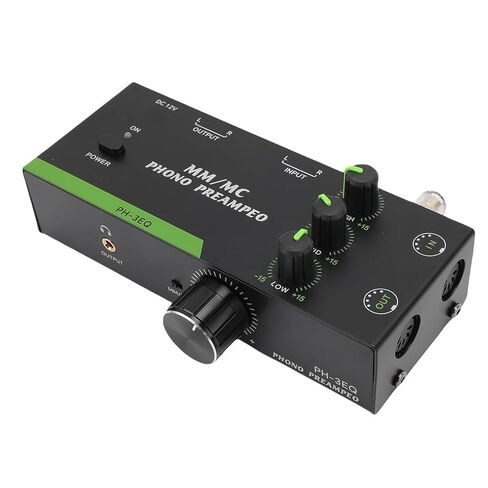Tangxi Phono Preamp for Turntable, Mini Audio Preamplifier with 3.5mm Headphone Output, 5 Pin XLR Input/Output, 3 Band Equalization, Low Noise, for MM MC Record Player (US Plug) in Saudi Arabia