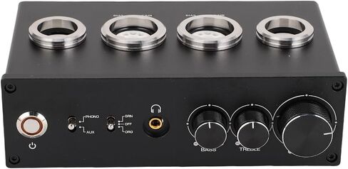 Electronic Tube Phono Preamp 3.5mm Earphone Jack Treble Bass Control Stereo Turntable Preamplifier for MM MC Record Player Home HiFi Speaker (US Plug 100‑240V) in Saudi Arabia