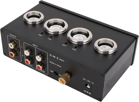 Electronic Tube Phono Preamp 3.5mm Earphone Jack Treble Bass Control Stereo Turntable Preamplifier for MM MC Record Player Home HiFi Speaker (US Plug 100‑240V) in Saudi Arabia