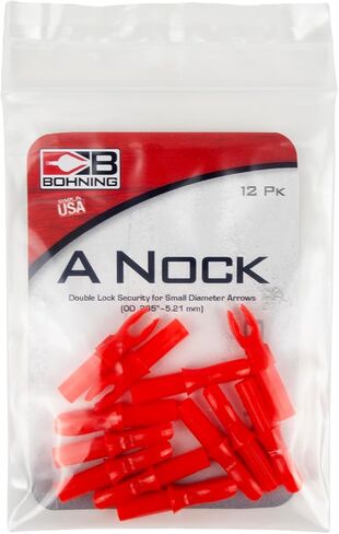Bohning A Nock، لأعمدة .204 (صغيرة، X-Nocks، 5 مم) 12 حزمة، أحمر in Saudi Arabia